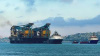 DEV VİNÇ GEMİSİ \"SAİPEM 7000\" İSTANBUL BOĞAZI'NA GİRİŞ YAPTI