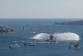 İSTANBUL BOĞAZI'NDA 15 TEMMUZ ŞEHİTLERİ ANISINA 253 GEMİLİK DENİZ KORTEJİ