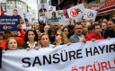 İSTANBUL DAHİL 10 İLDE SANSÜRE HAYIR BASINA ÖZGÜRLÜK YÜRÜYÜŞLERİ DÜZENLENDİ